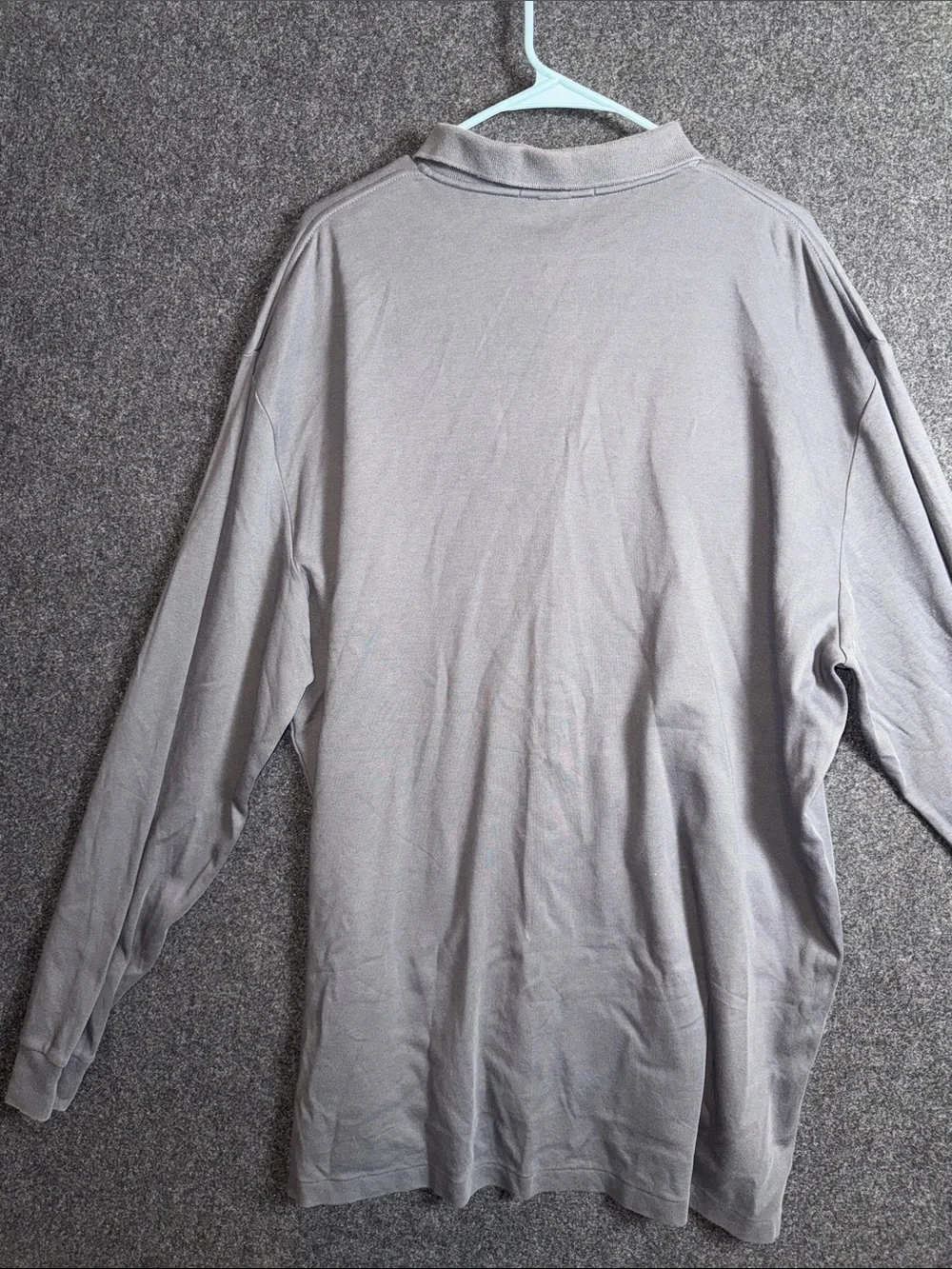 Polo Ralph Lauren Mens XXL Long Sleeve Polo Shirt Charcoal Grey Red Pony Cotton